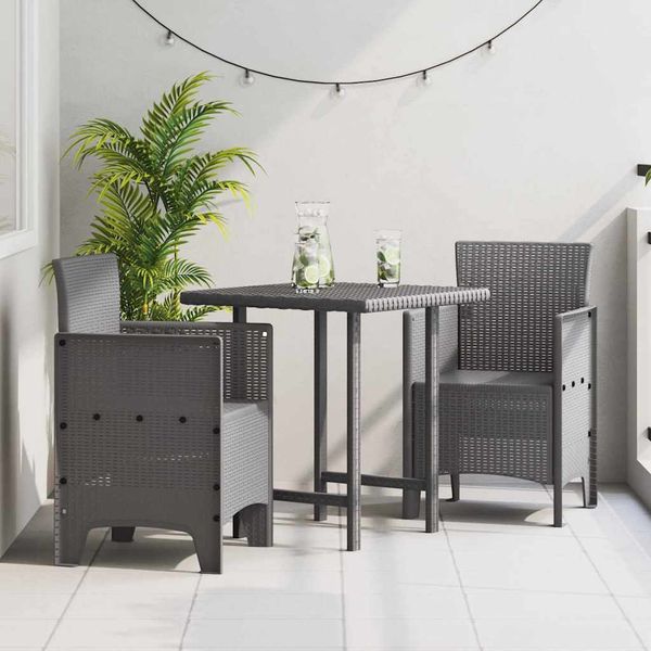 vidaXL Záhradná stolička 2 pcs Svetlosivá 53 x 49 x 85 cm Polypropylén