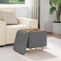 vidaXL Ottoman s Úložným Priestorom Tmavo šedá 40 x 40 x 45 cm látka