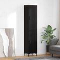 vidaXL Highboard Čierny dub 34,5 x 34 x 180 cm Kompozitné drevo