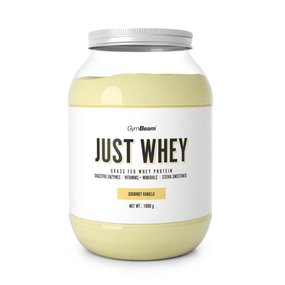 Just Whey Grass-Fed Protein – GymBeam, gourmet vanilla, 1000 g