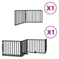 vidaXL Brána pre psa dvere sklad. 6-panel. čierna 480cm topoľové drevo