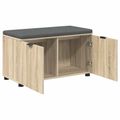 vidaXL Predsieňová lavica s vankúšom Sonoma dub 80 x 38 x 46 cm
