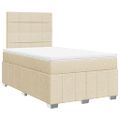 vidaXL Boxspring posteľ s matracom krémová 120x190 cm látka
