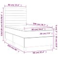 vidaXL Posteľ boxsping s matracom a LED bledosivá 90x200 cm zamat