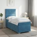 vidaXL Posteľ boxspring s matracom Modrá 80 x 200 cm Zamat