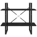 vidaXL Knižnica s 2 policami čierna 80x30x70 cm masívna borovica