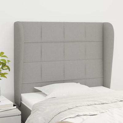 vidaXL Čelo postele so záhybmi bledosivé 93x23x118/128 cm látka