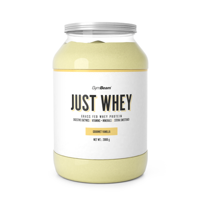 Just Whey Grass-Fed Protein – GymBeam, gourmet vanilla, 2000 g