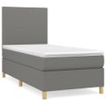 vidaXL Posteľný rám boxsping s matracom tmavosivý 80x200 cm látka