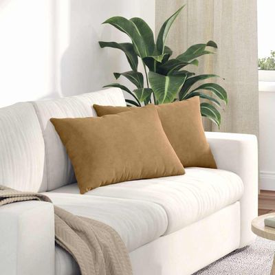 vidaXL Vankúše na pohovku 2 pcs Hnedá 60 x 40 cm Kordúrová tkanina
