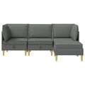 vidaXL Modulárny pohovkový set s úložným priestorom 4 ks Tmavosivá