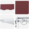 vidaXL Automaticky zaťahovacia markíza s LED burgundská 600x300 cm