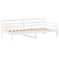 vidaXL Sada postele a lavice so strieškou biela 90x190 cm borovica