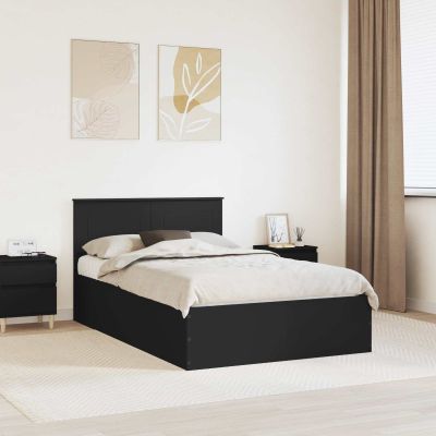 vidaXL Rám postele Čierna 135 x 190 cm Kompozitné drevo
