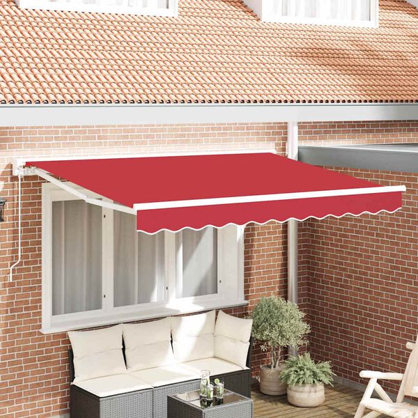 vidaXL Rám markízy Červená 350 x 200 cm Polyester s PU povrchom