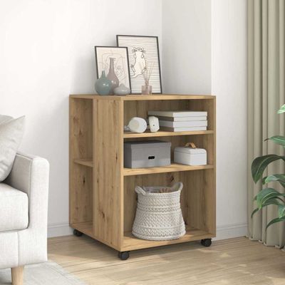 vidaXL Príručný stolík a kolieska dub artisan 55x60x78cm kompoz. drevo