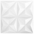 vidaXL Nástenné panely 24 ks 50 x 50 cm Origami Biele XPS Pena
