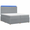 vidaXL LED boxspring posteľ s matracom Svetlosivá 200 x 200 cm Látka