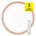 LED nástenné svietidlo ILVI, kruhové 30 W, stmievanie + CCT, drevo