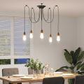 vidaXL Závesná lampa s 5 objímkami E27 čierny kov