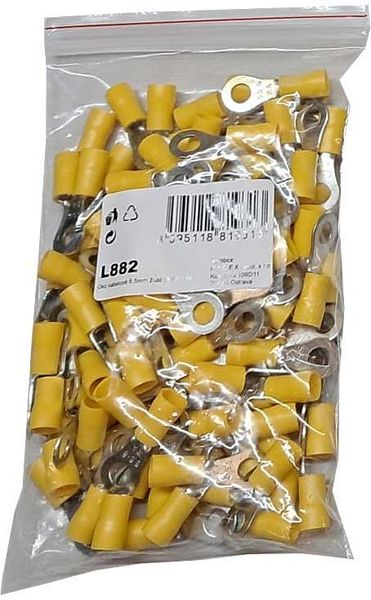 Oko káblové 6,5mm žlté (RV 5,5-6), balenie 100ks