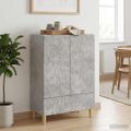 vidaXL Servírovacia skriňa Betónovo sivá 66 x 34,5 x 95 cm