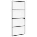 vidaXL Domové dvere 93 x 201,5 x 3,5 cm Hliník a tvrdené sklo