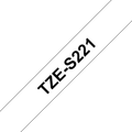 Brother - Originálna kazeta s páskou TZE-S221, čierny tlač na bielom podklade, šírka 9mm