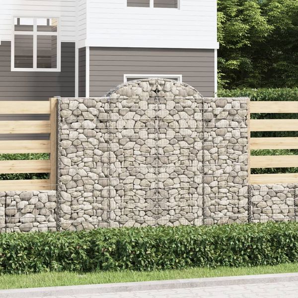 vidaXL Oblúkové gabiónové koše 14 ks 200x30x160/180 pozinkované železo
