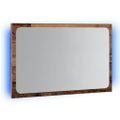 vidaXL Kúpeľňové zrkadlo s LED svetlom staré drevo 60x8,5x38 cm
