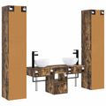 vidaXL Sada kúpeľňového nábytku 5 ks Dymový dub 33 x 34,5 x 160 cm
