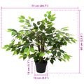 vidaXL Umelá fikusová rastlina Zelená 73 x 16 x 60 cm Látka a drevo