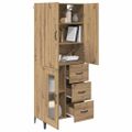 vidaXL Highboard Remeselný dub 69,5 x 34 x 180 cm Kompozitné drevo