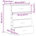 vidaXL Servírovacia skriňa Staré drevo 60 x 39 x 80 cm