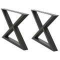 vidaXL Nohy konferenčného stolíka 2 ks antracitové 70x(42-43,3) cm oceľové