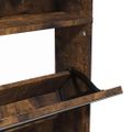 vidaXL Botník so zrkadlom 4-poschodový dymový dub 63x17x134 cm