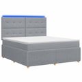 vidaXL LED boxspring posteľ s matracom Svetlosivá 140 x 200 cm Látka