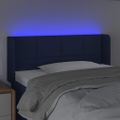 vidaXL Čelo postele s LED modré 103x16x78/88 cm látka