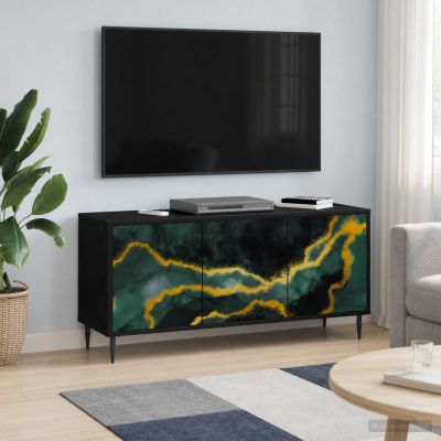vidaXL TV skrinka WIJHE 102 x 33 x 51 cm Čierny dub Kompozitné drevo