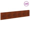 vidaXL Obrubník trávnika 20 ks 100 x 22 cm Oceľ Hrdzavý