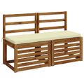 vidaXL Vankúš na lavičku SOEST 100% polyester Krémová 100 x 40 x 5 cm