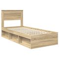 vidaXL Rám postele Sonoma dub 75 x 190 cm Masívne borovicové drevo