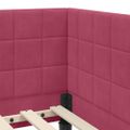vidaXL Rohový rám postele Víno červené 90 cm x 200 cm Zamat