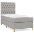 vidaXL Posteľný rám boxsping s matracom bledosivý 90x200 cm látka