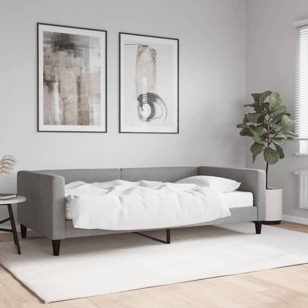 vidaXL Denná posteľ s matracom bledosivá 100x200 cm látka