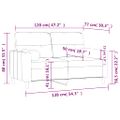 vidaXL 2-miestna pohovka s vankúšmi sivohnedá 120 cm látka