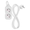 Prodlužovací kabel EMOS P02114 / 1,4 m / 2 zásuvky / biely / PVC / 1 mm²