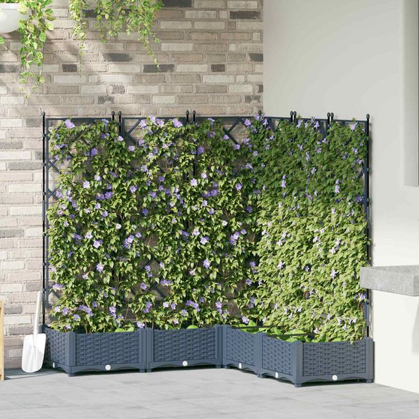 vidaXL Záhradný kvetináč 5 pcs Biely 120 x 120 x 125,5 cm Plast