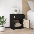 vidaXL Nočné stolíky 2 ks čierne 40x31x50 cm borovicový masív
