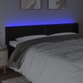 vidaXL Čelo postele s LED čierne 163x16x78/88 cm umelá koža